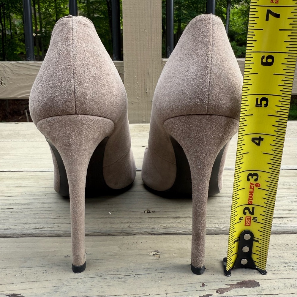 Stuart Weitzman Scallopfine Anthracite Suede Scallop Edge Pumps Shoes Heels 11 - Picture 6 of 15